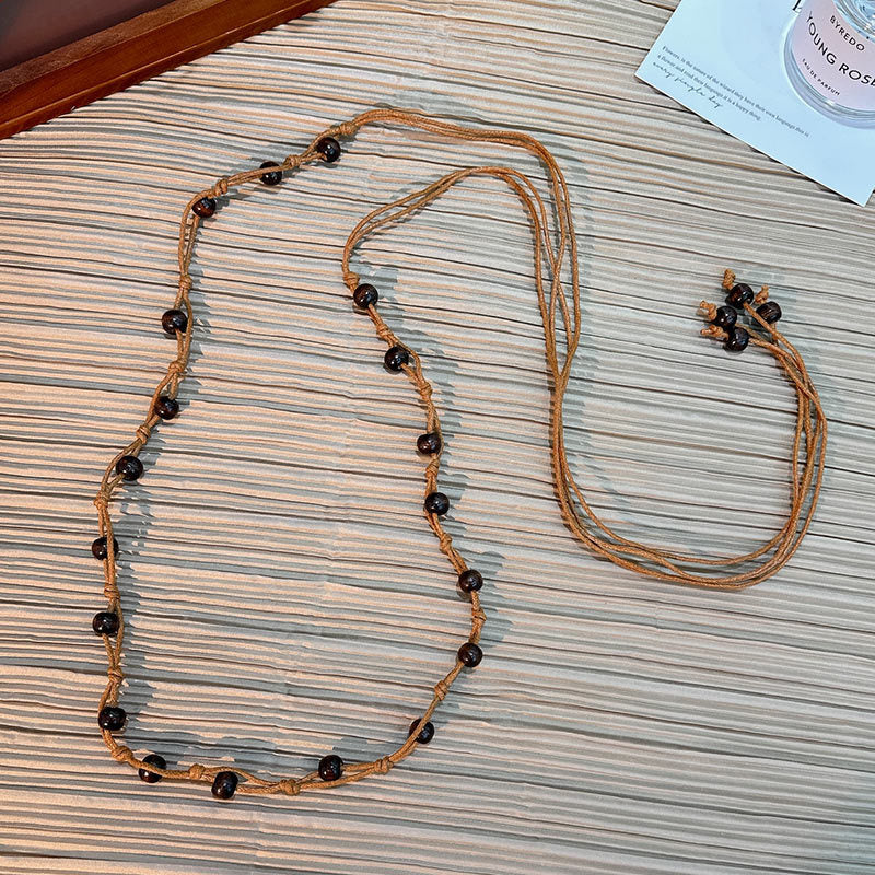 Wholesale Women's Versatile Dress Accessories Waist Rope Bohemian Braided Hemp Rope Waist Chain Thin Belt