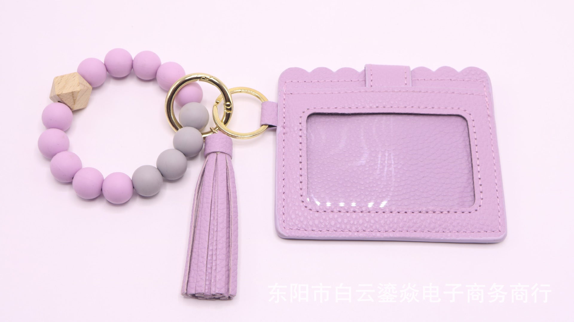 Wholesale 5pcs/pack Keychain Card Holder Pu Tassel Id Bag Wrist Keychains