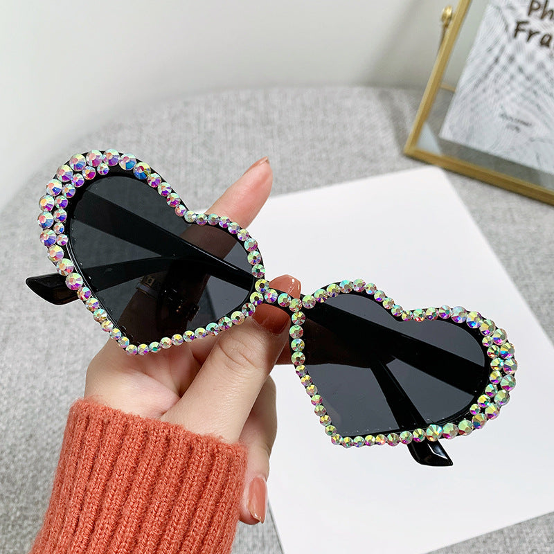 Wholesale Rhinestone Love PC Sunglasses