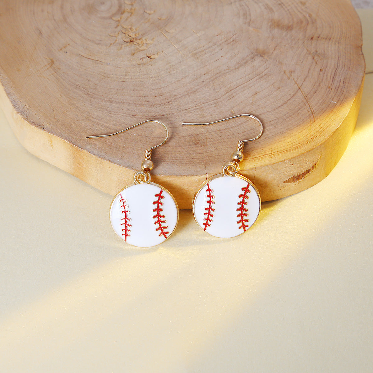 Wholesale Funny cartoon high-grade oil drop baseball earrings