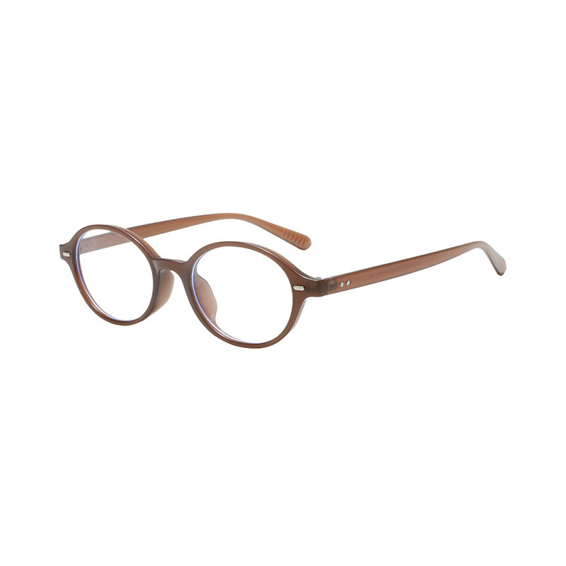 Wholesale Tortoise shell small frame glasses retro oval plain anti-blue light