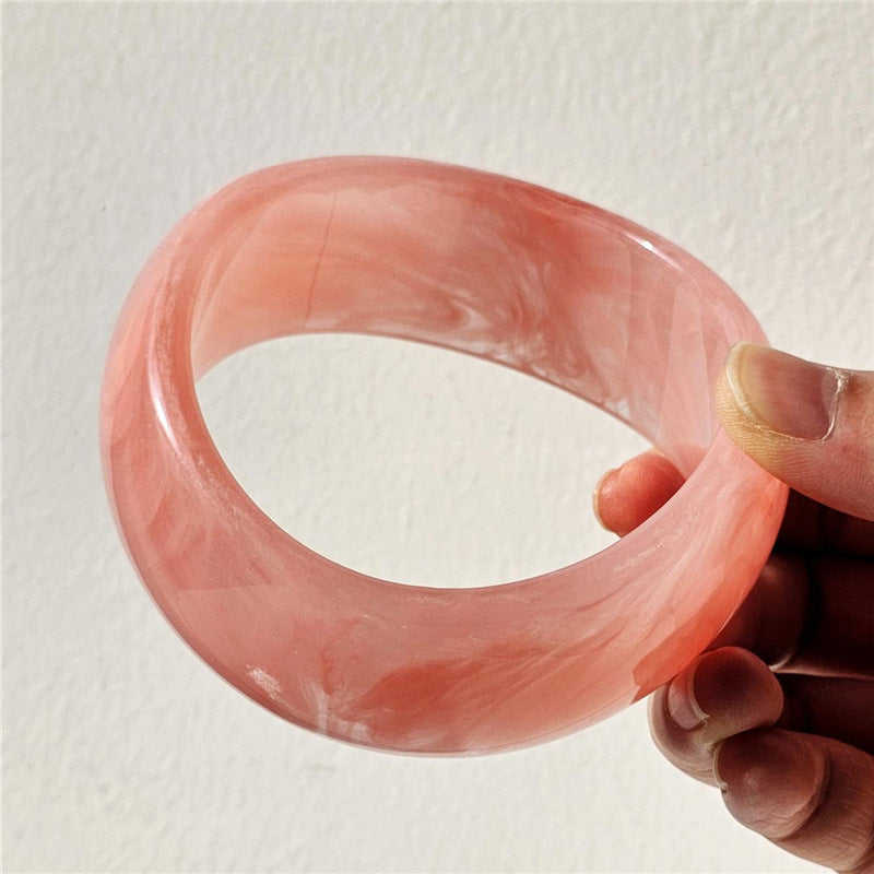 Wholesale Simple Resin Color Irregular S-shaped Wide Bracelet