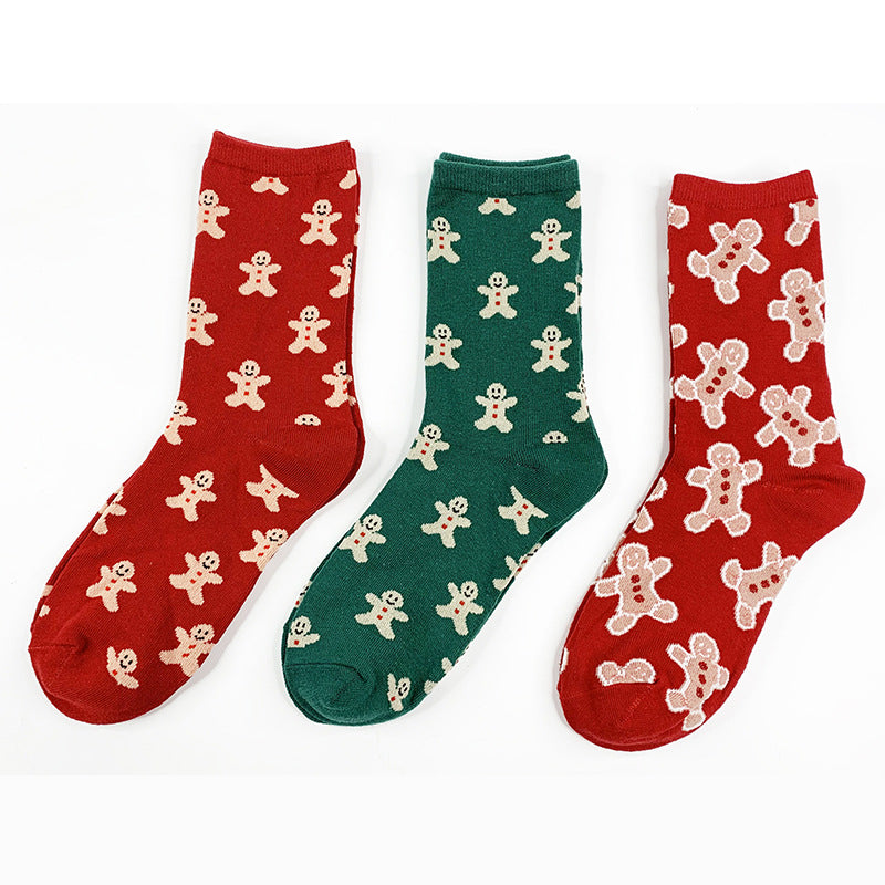 Wholesale New Elk Gingerbread Man Medium New Year's Christmas Celebration Manufacturer Socks