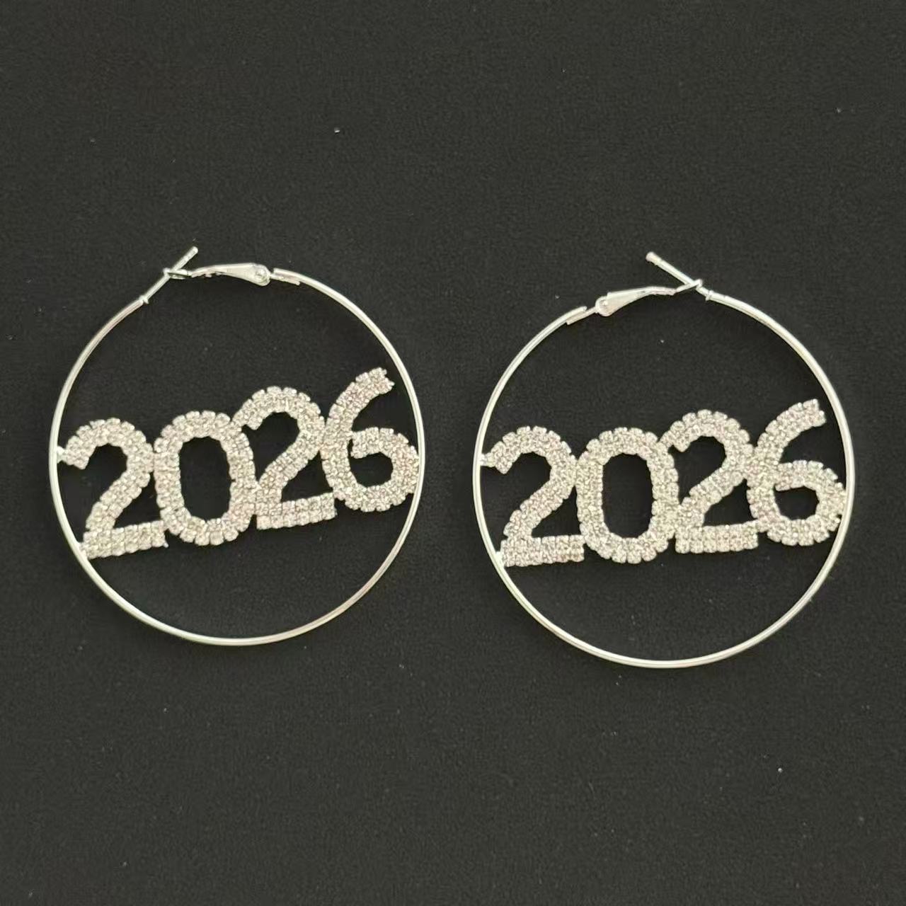Wholesale 2026 rhinestone round earrings