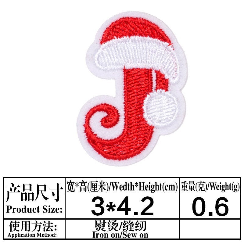 Wholesale Christmas 26 Letter Embroidery Patch Set Iron On DIY For Clothing Towels Gift