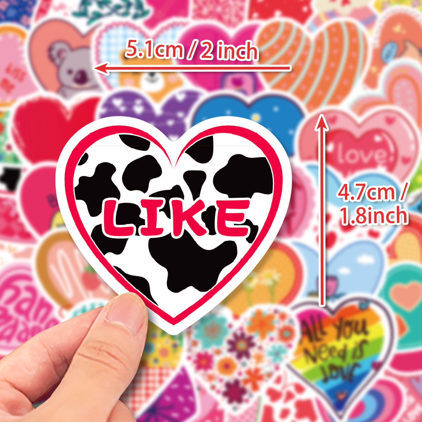 Wholesale 50pcs Sparkling Love Valentine' s Day Stickers