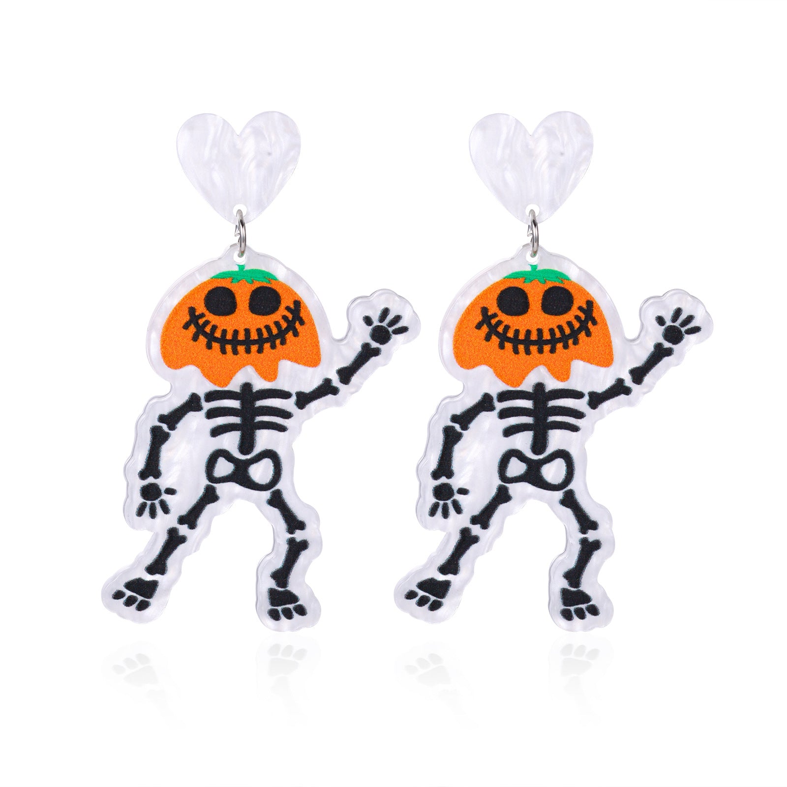 Wholesale  Acrylic Pumpkin Ghost Skull Drop Earrings For Women Party Wear Jewelry Accessory Gift Boutique Resale