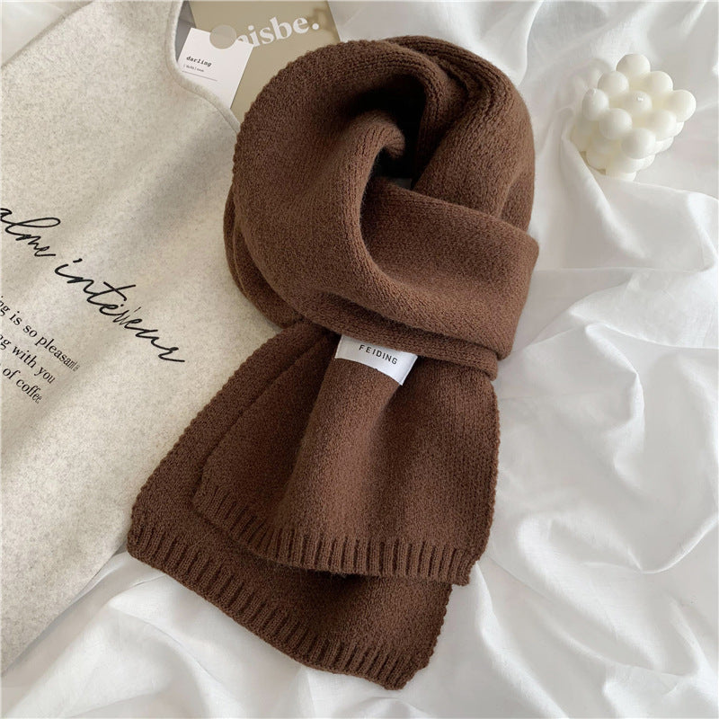 Wholesale Solid Color Soft Autumn and Winter Warm Knitted Scarf