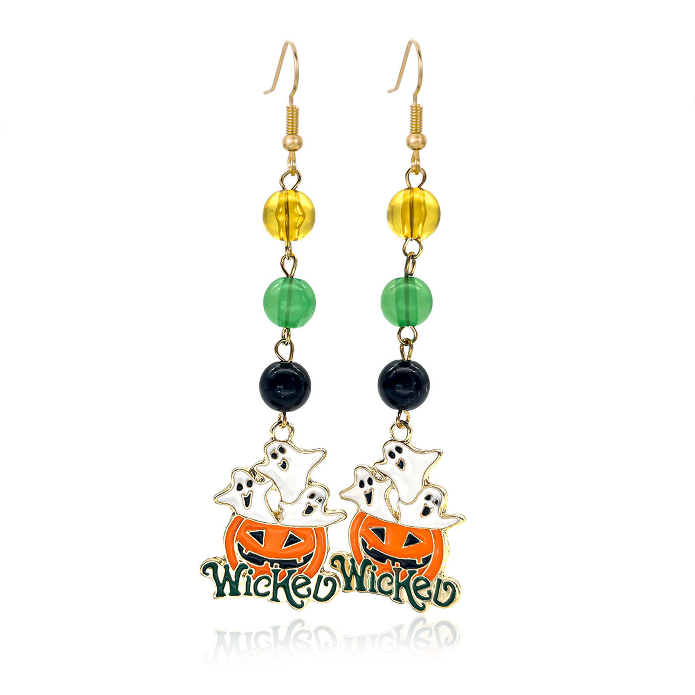 Wholesale   Web Pumpkin Stud Earrings Trendy Rhinestone Cartoon Jewelry Accessory For Party Gift