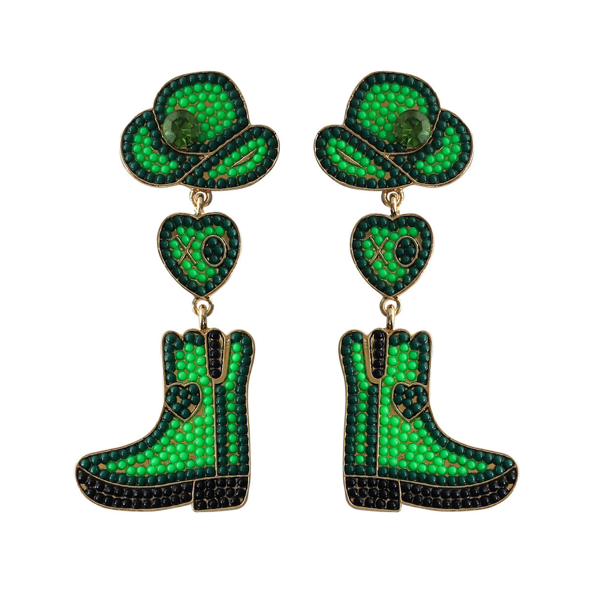 Wholesale Western Cowboy Hats Boots Heart shaped Earrings
