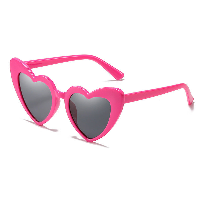 Wholesale  Heart-Shaped Lenses, Special-Shaped Heart-Shaped Sunglasses, Fashionable Peach Heart Sunglasses, Trendy Women's Party Cat-Eye Glasses