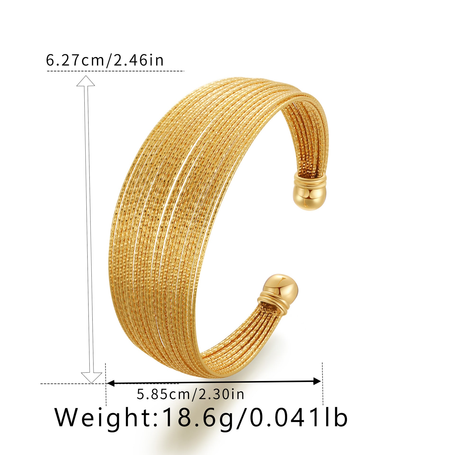 Wholesale Wide-brim Heavy Metal Gold-plated Bracelet