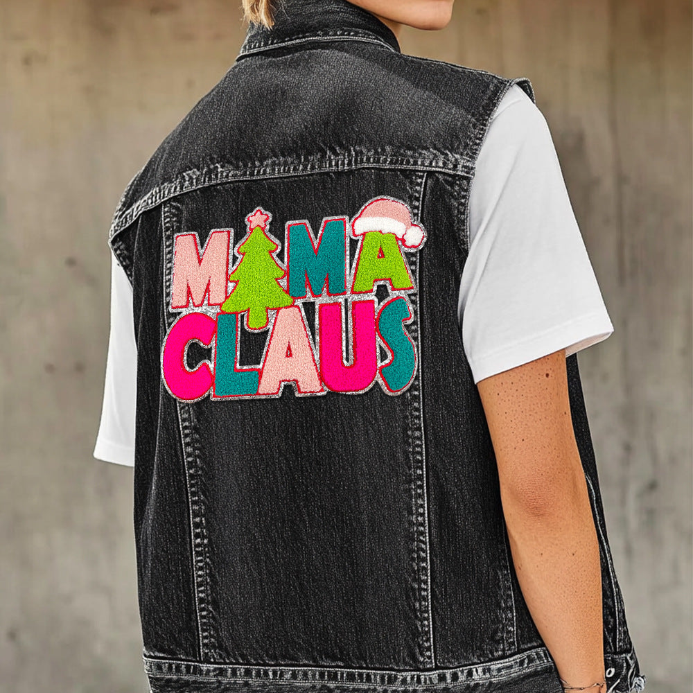 Wholesale Chic Christmas Large Embroidered Patch Iron On Towel Embroidery For Coat DIY Craft Supply