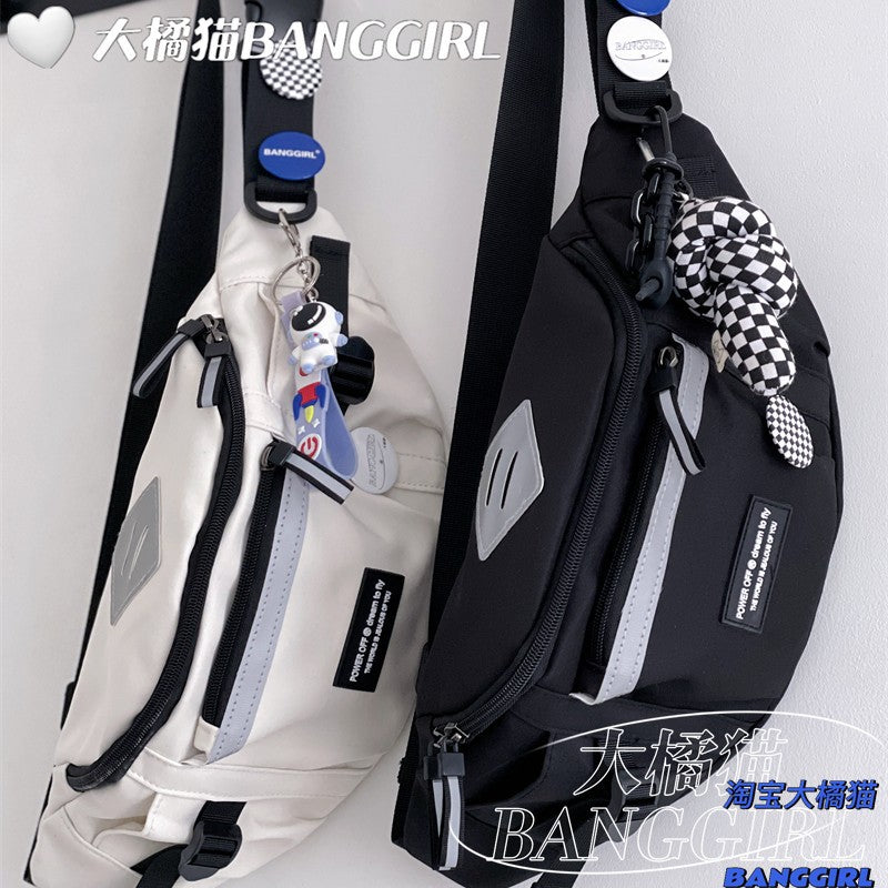 Wholesale Men's chest bag workwear style sports messenger bag versatile student cycling shoulder waist bag