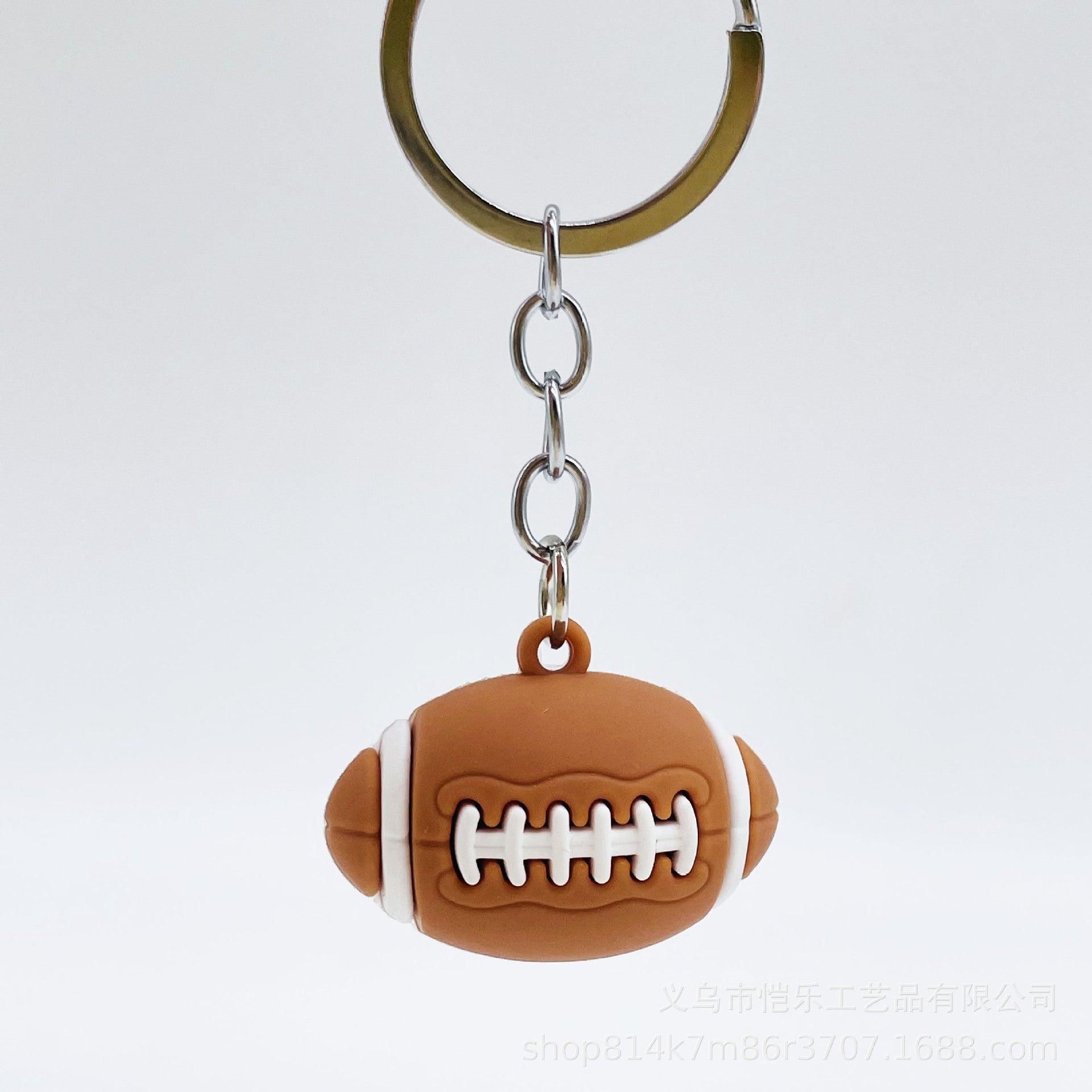 Wholesale Creative soft rubber simulation football keychain