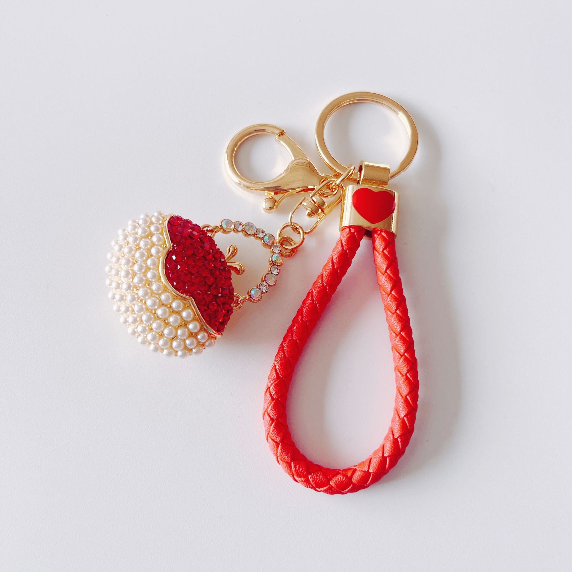 Wholesale Rhinestone Pearl Handbag Metal Keychain