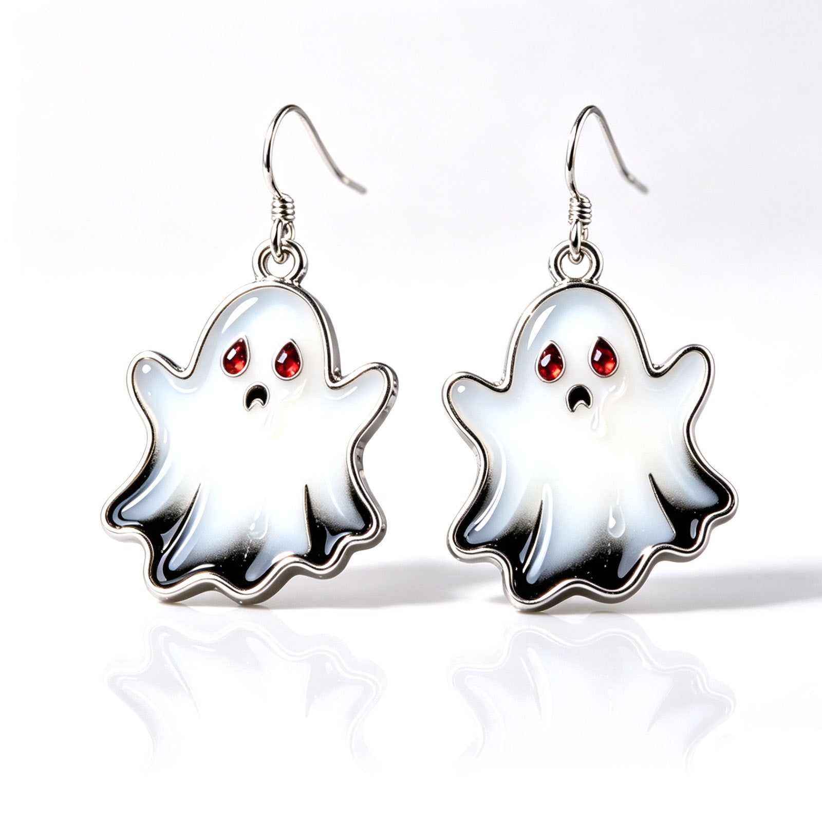Wholesale Retro Gothic Horror Style  Earrings With Bat Skeleton  Ghost Design Zinc Alloy Enamel Jewelry Accessory For Boutique Resale