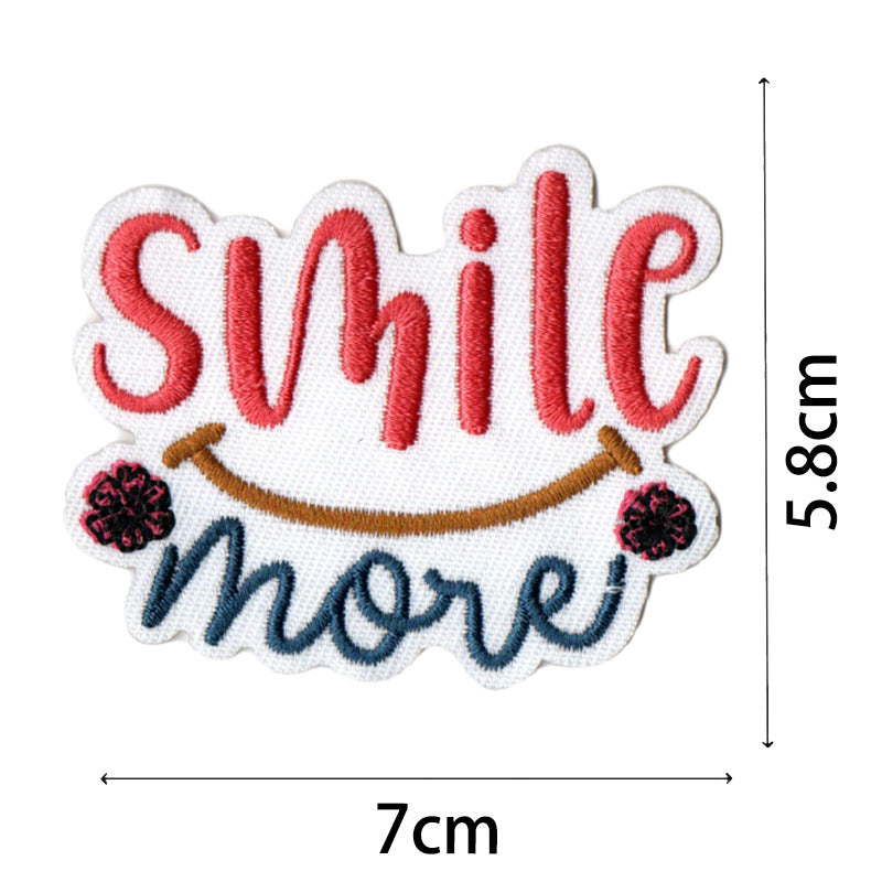 Wholesale Bohemian embroidered fabric patch with positive energy quotes for bags  DIY Patches