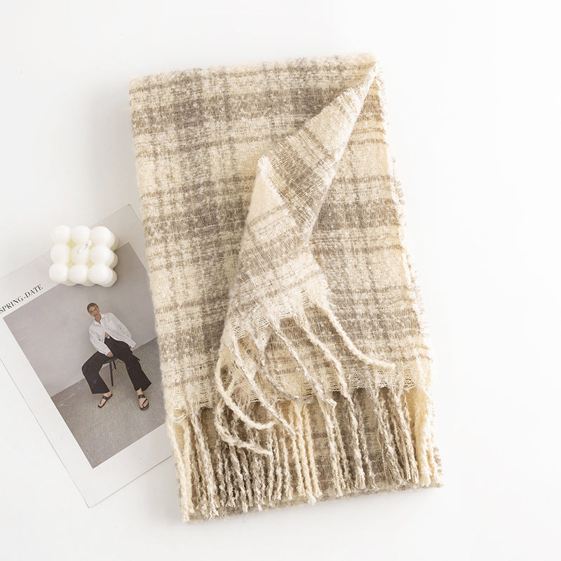 Wholesale Autumn and Winter Square Grid Scarf