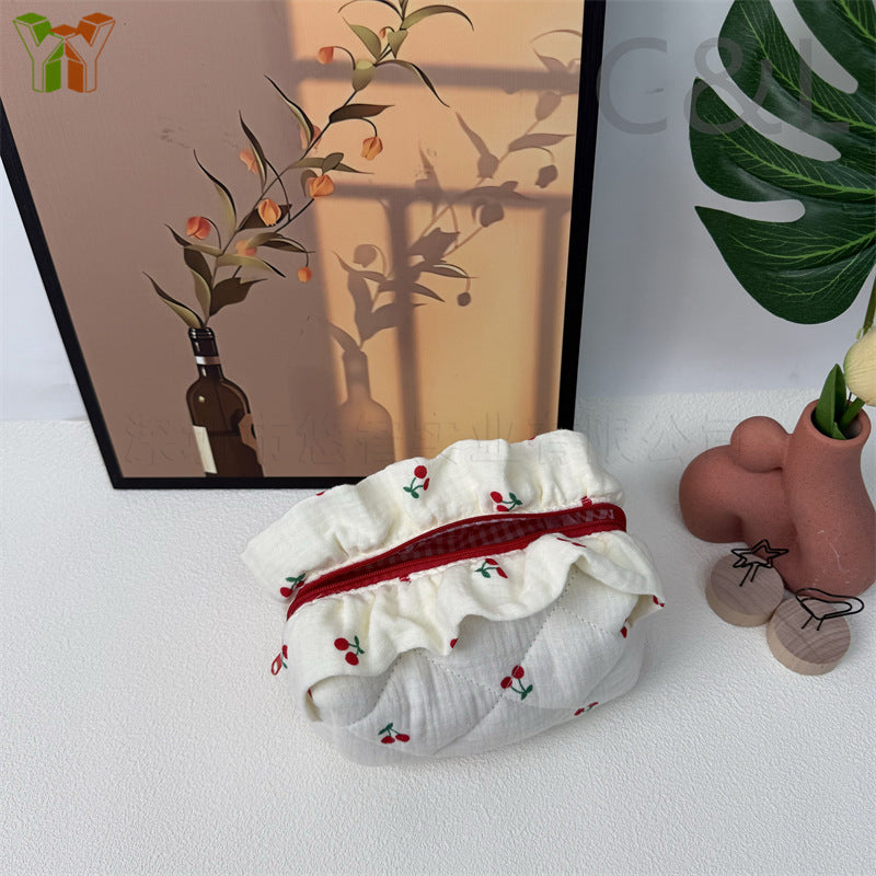 Wholesale New Cotton Crepe Fabric Cosmetic Bag