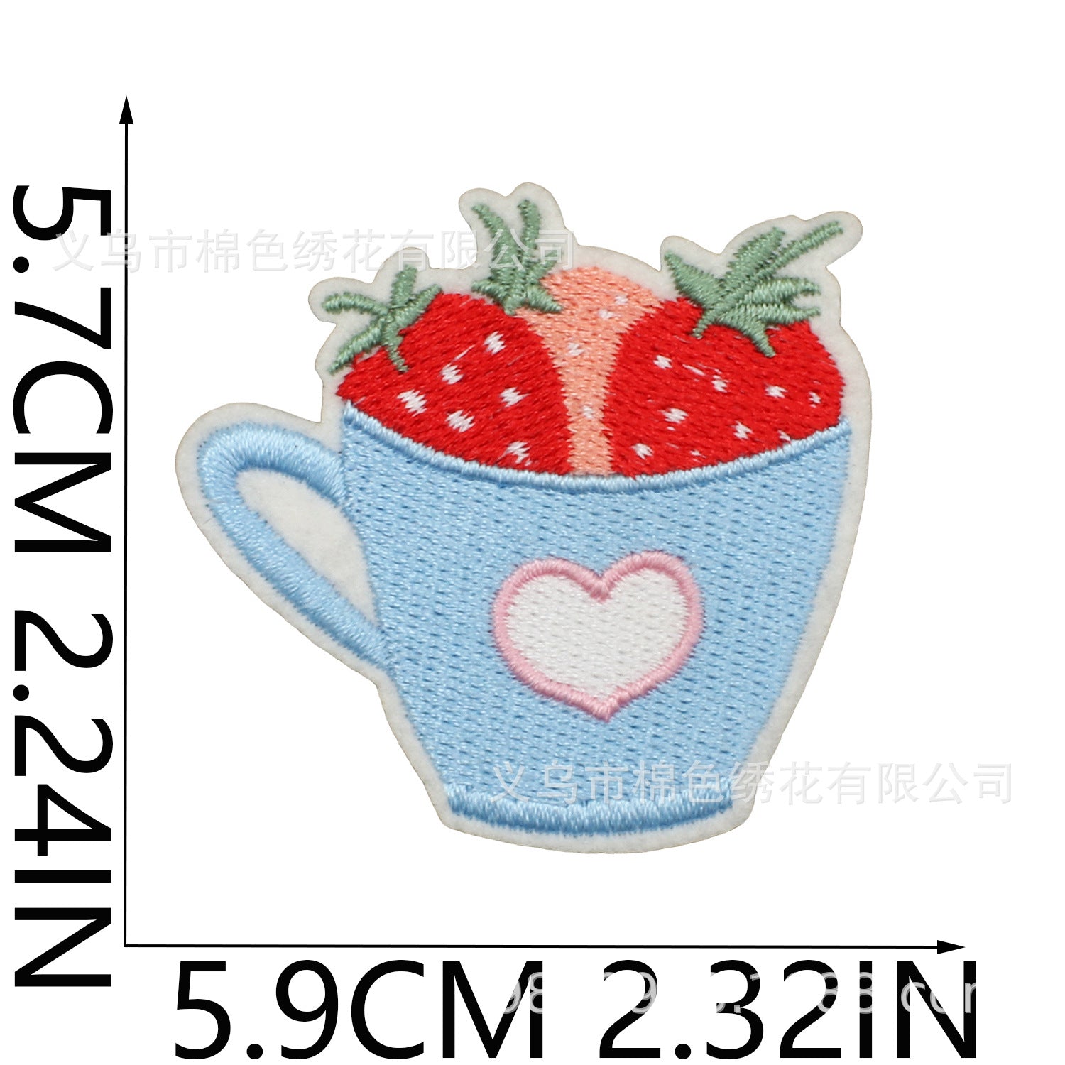 Wholesale Flower Fairy Embroidery Patch With Strawberry Coffee Design Polyester Thread For Clothing Bags Hats Trendy DIY Craft Supply Resale Gift