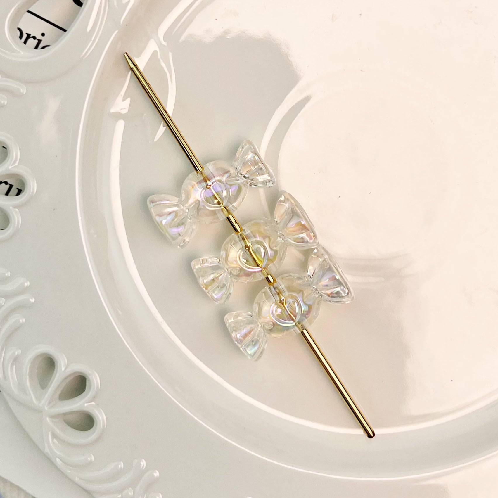 Wholesale 10pcs Colored transparent heart-shaped candy Acrylic Beads