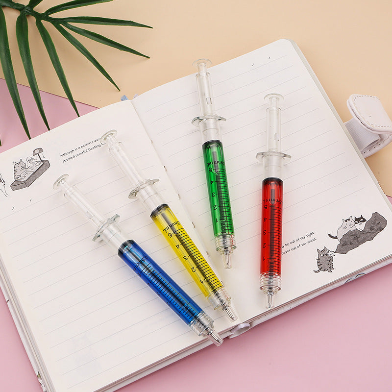 Wholesale Pens Syringe Shape Office Stationery Signature Pen Creative Syringe Type Ballpoint Pen