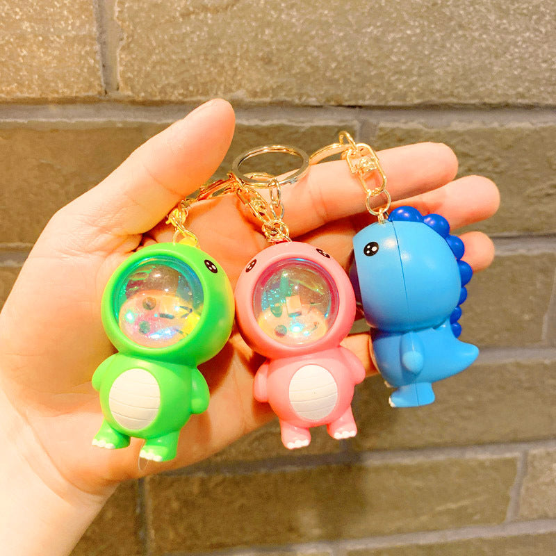Wholesale Silicone Sunset Light Dinosaur Keychains