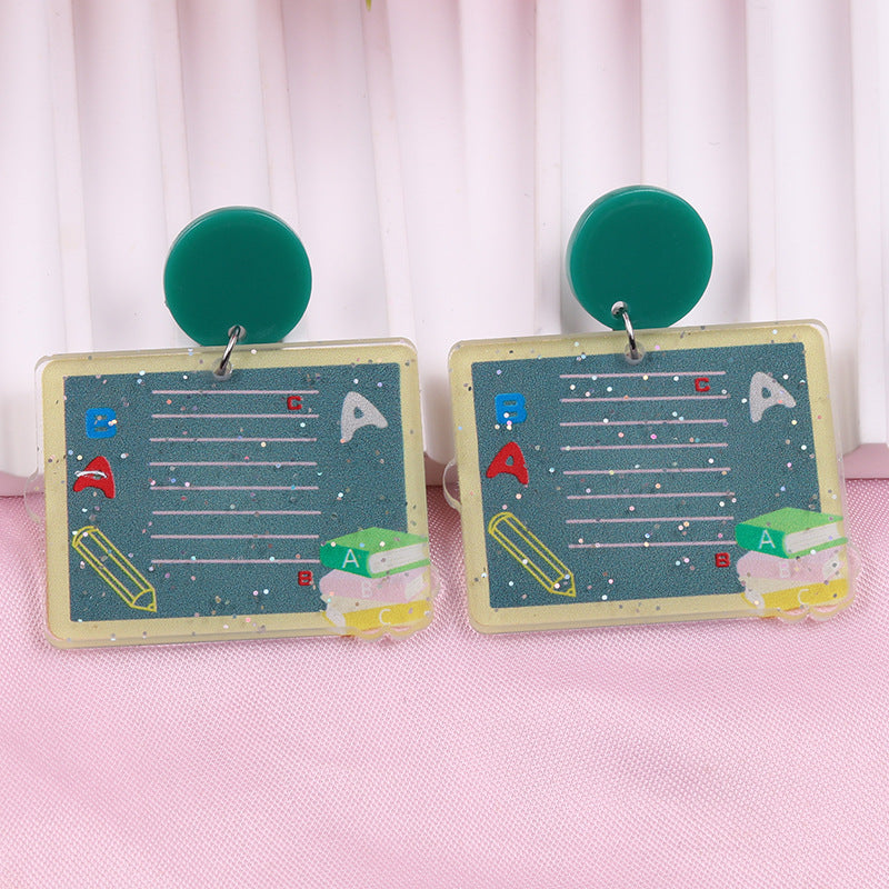Wholesale Teachers Day Acrylic Earrings