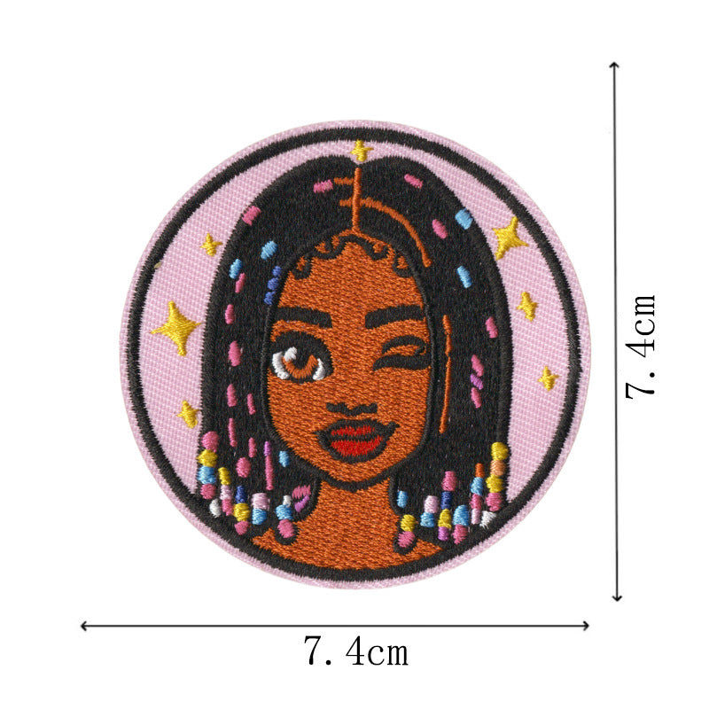 Wholesale Embroidered Patch With Black Independence Day Design Sew On Decorative Badge For Coats Casual Craft Supply For Resale