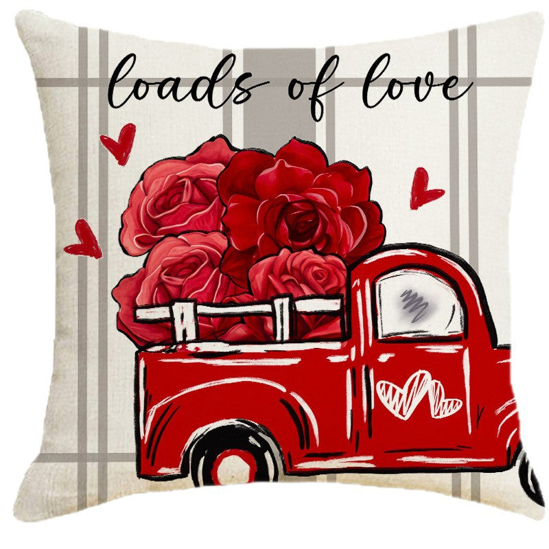 Wholesale Valentine' s Day Pillow Cover Love Imitation linen Pillow