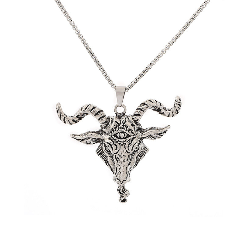 Wholesale Prajna Demon Skull Titanium Steel Punk Men's Hip-Hop Sweater Chain