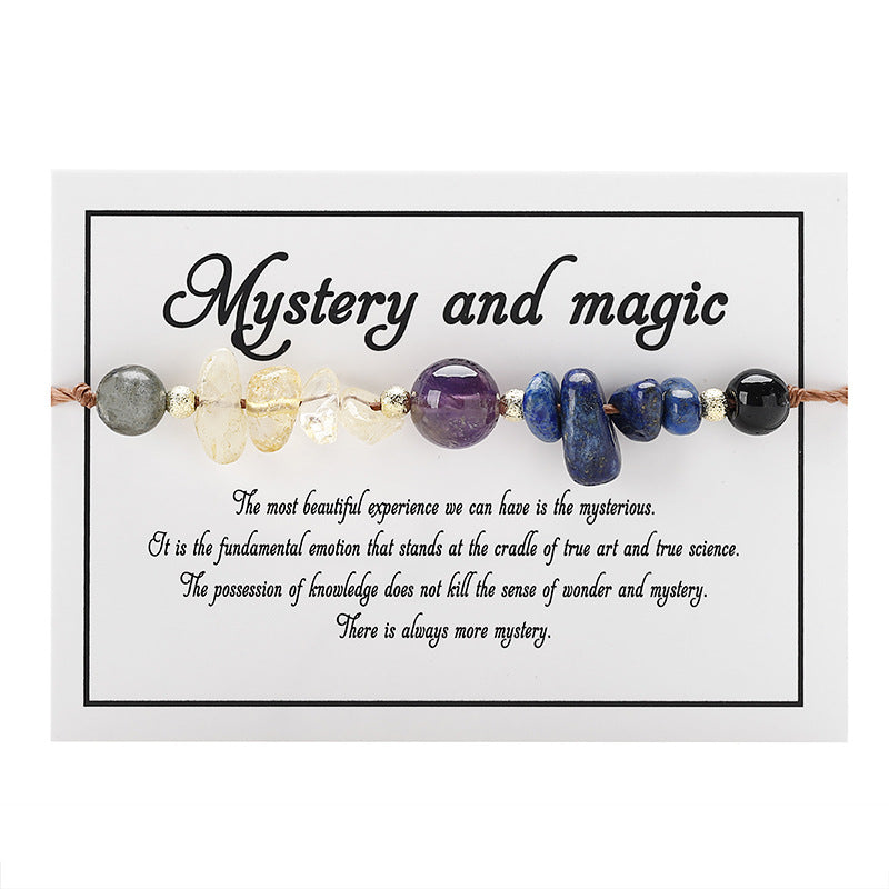 Wholesale Stone Beads Citrine Crushed Stone Round Beads Bracelet