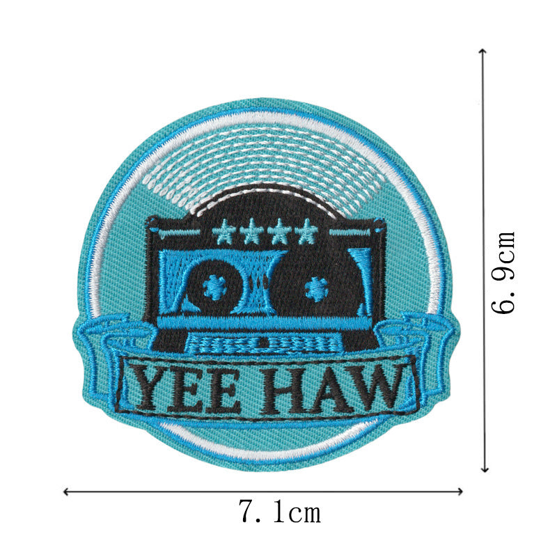 Wholesale 9 Piece Cartoon Cowboy Embroidered Patches With Adhesive Backing For Clothing Towel DIY Accessory
