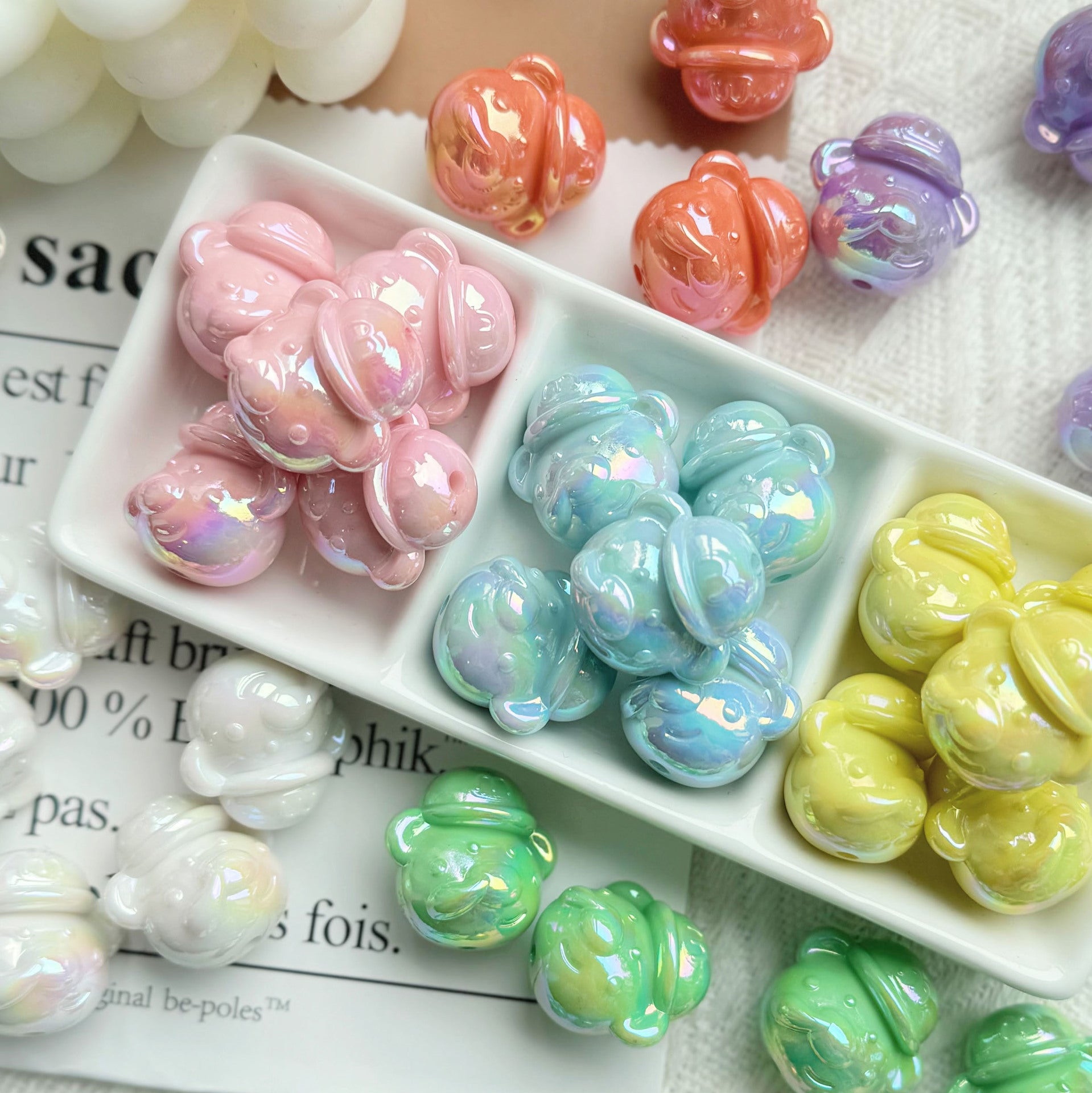 Wholesale 10pcs Colorful Pipe Cartoon Acrylic Beads