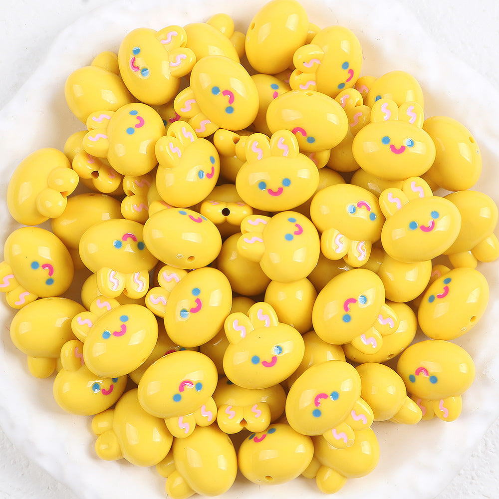 Wholesale 5pcs Handmade DIY Acrylic Beads Cute Bear Apple Five-Pointed Star