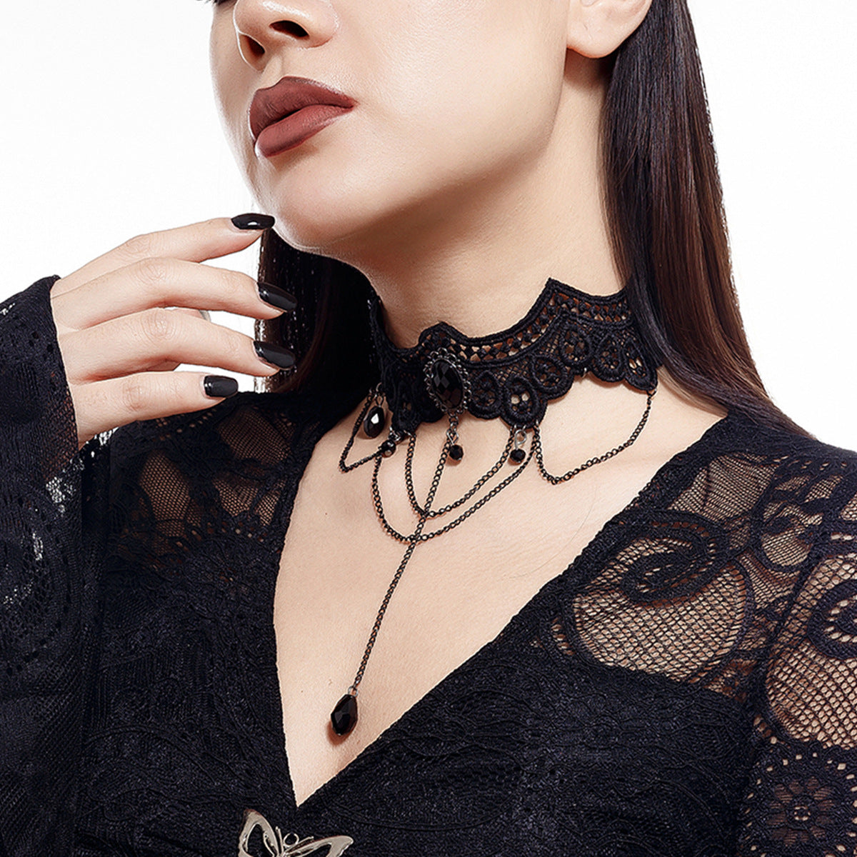 Wholesale Lolita dark lace clavicle necklace