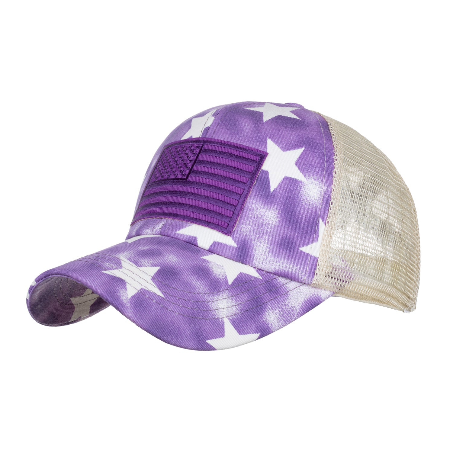 Wholesale Washed distressed five-pointed star cross elastic baseball cap