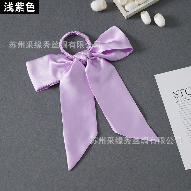 Wholesale hair rope hair accessories bow silk hair ring Hair Scrunchies