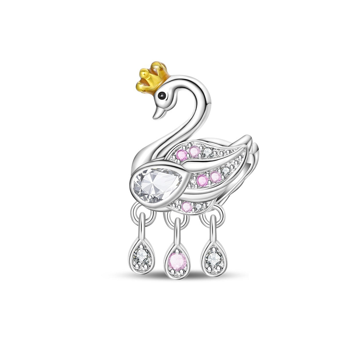 Wholesale Animal Elephant Cat Swan Silver Plated Charms