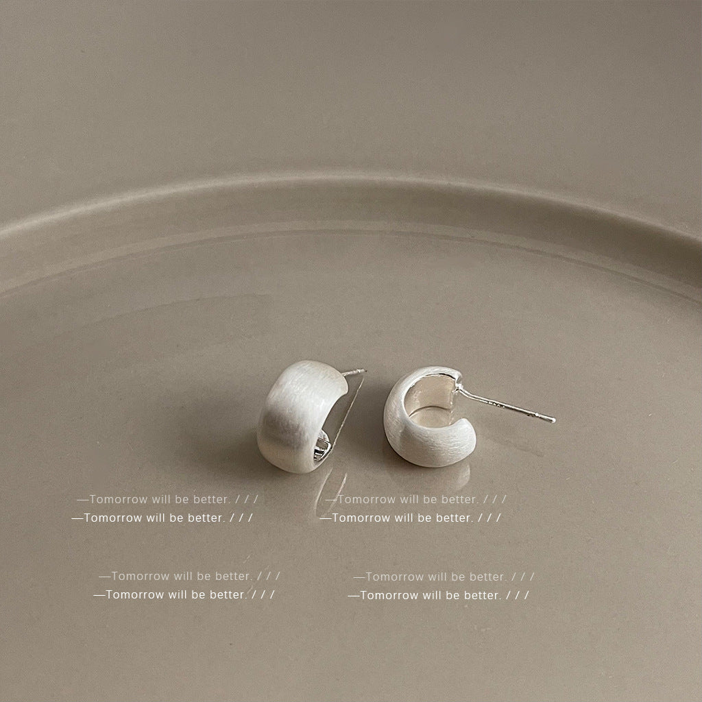 Wholesale Golden brushed frosted geometric earrings