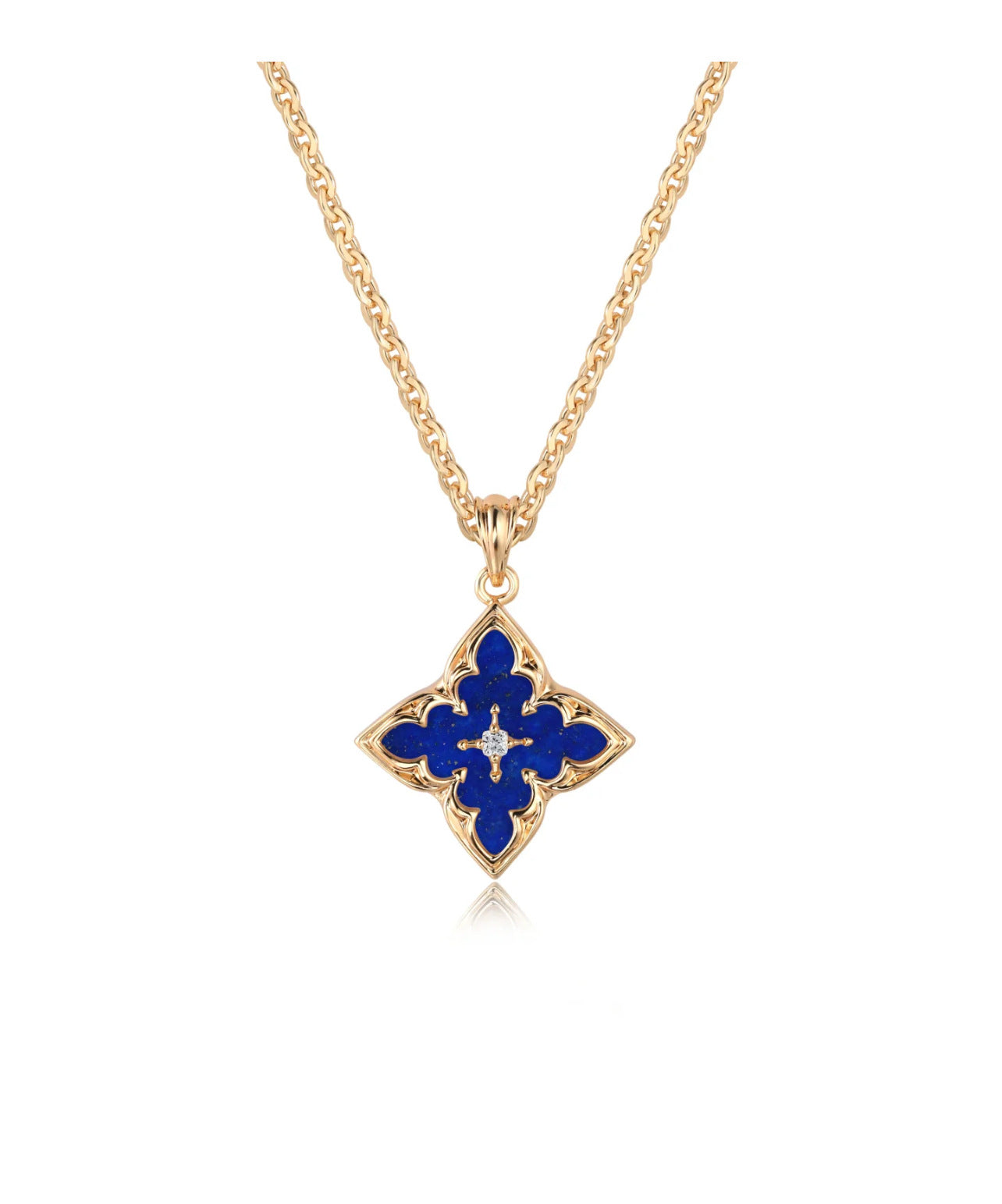 Wholesale Lucky Clover Square Crystal Zircon Pendant Necklace