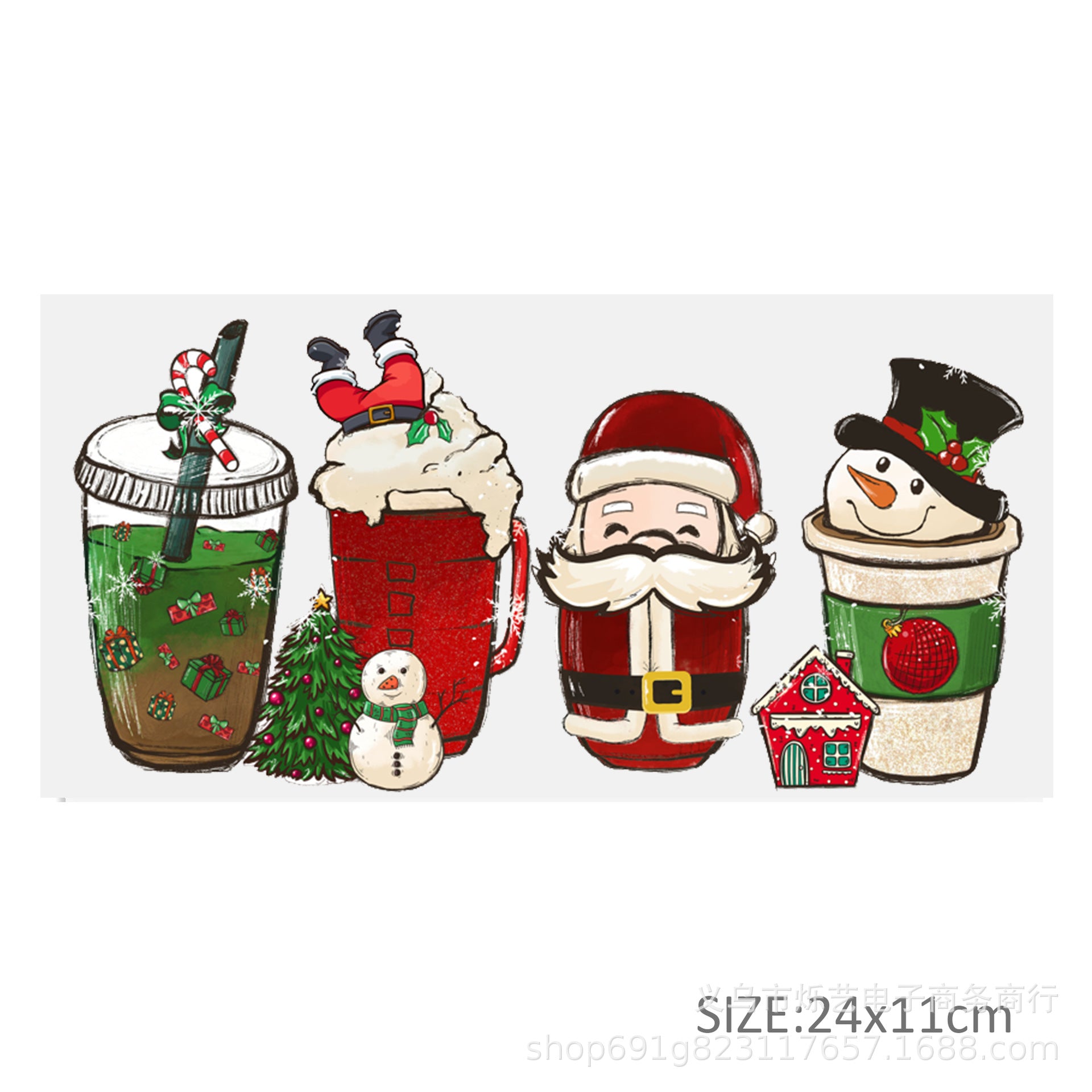 Wholesale Christmas  Snowman Drink  16oz Cup UV DTF Wraps