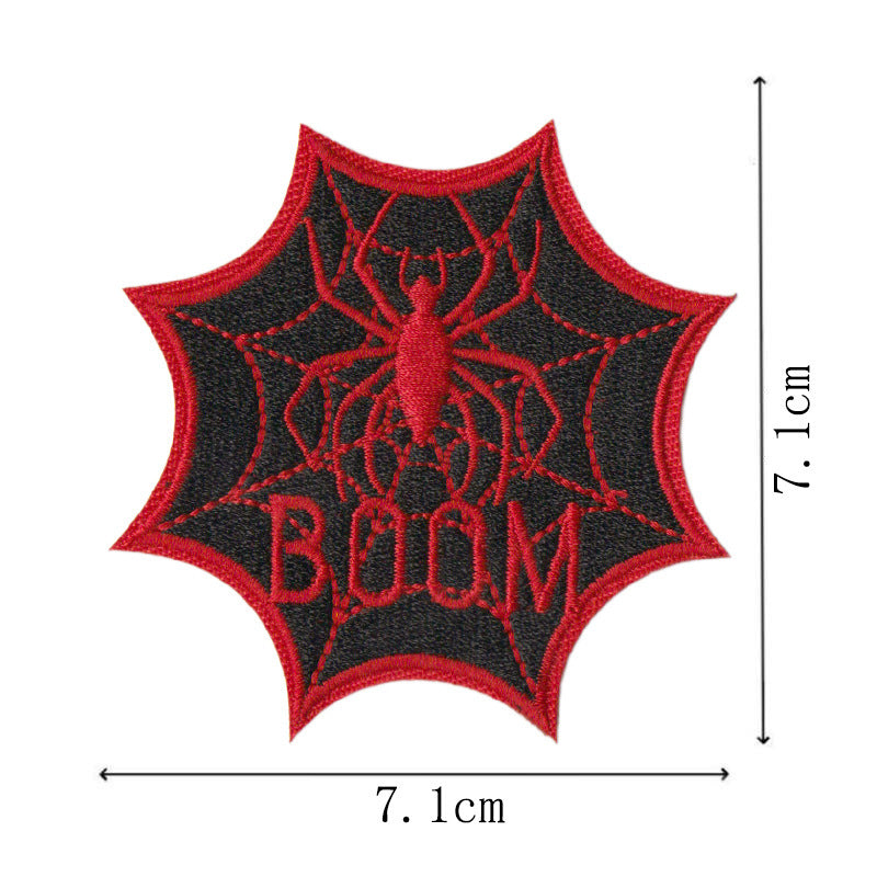 Wholesale 14Pcs Cartoon Red  Embroidered Patch Set With Letters Numbers For Towel Decoration Craft Supply
