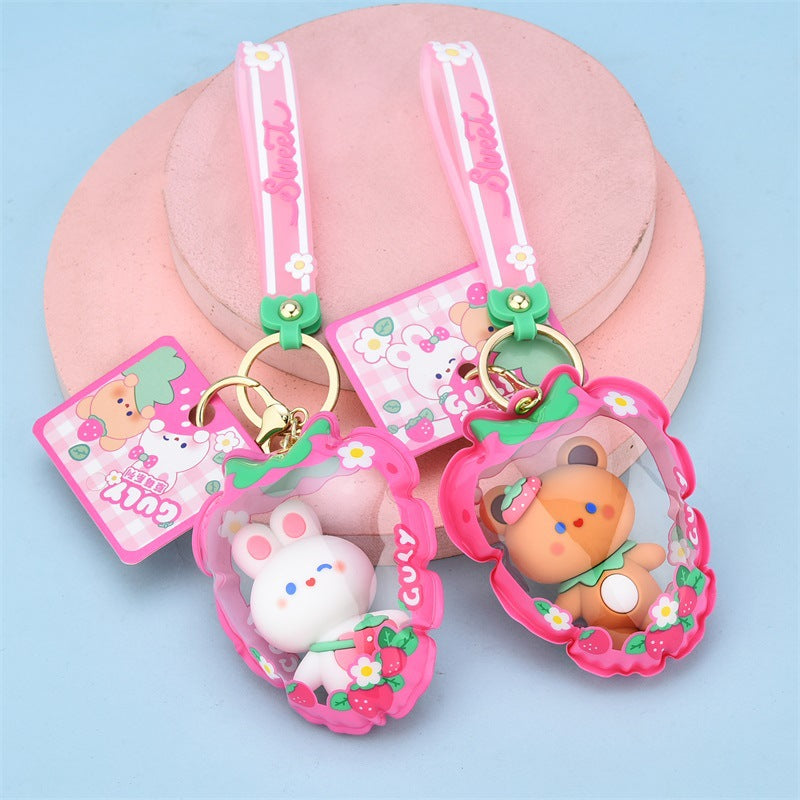 Llaves de pvc de conejo blanco lindo al por mayor