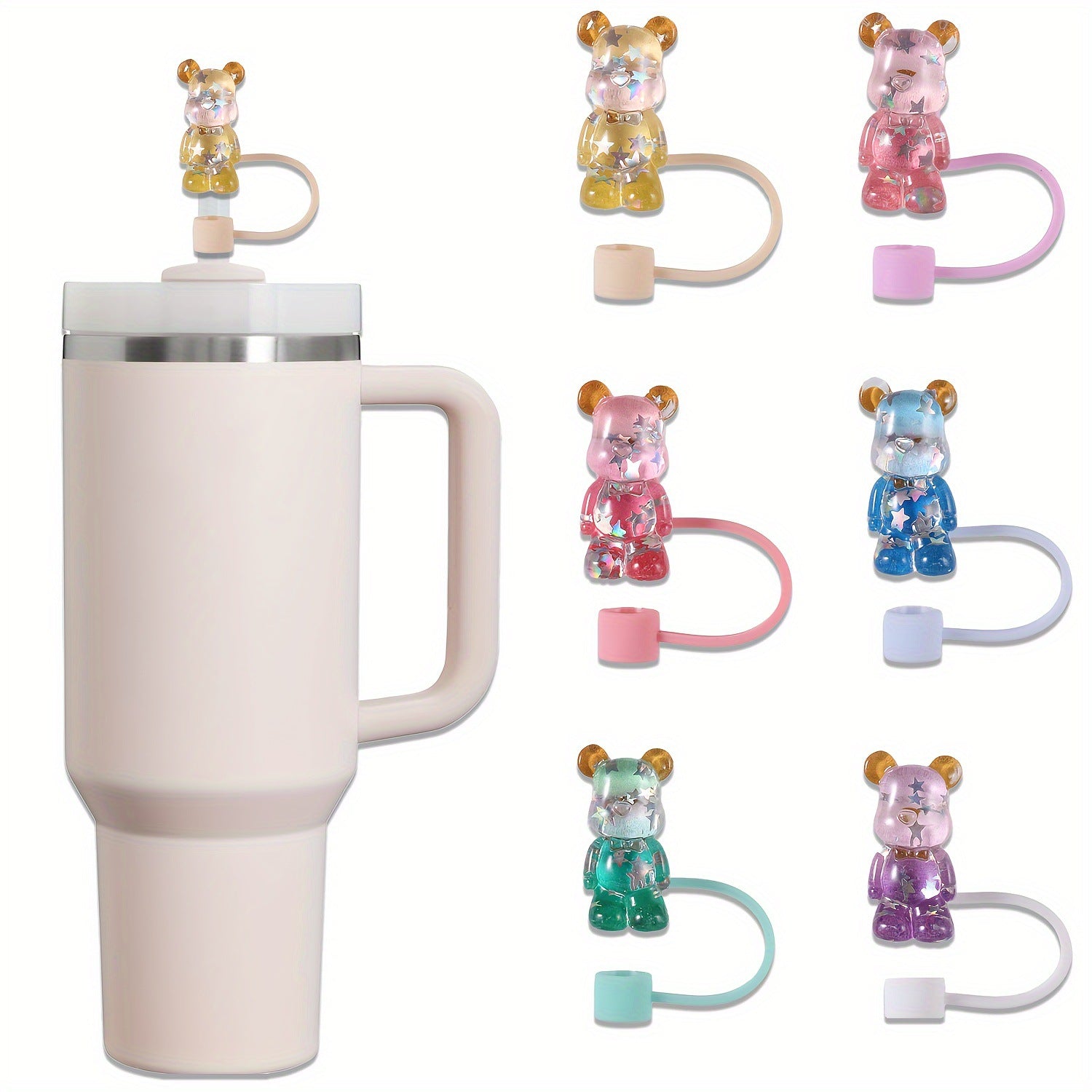 Wholesale  straw cap color resin dust plug  Straw Tube Cap OLY Exclusive