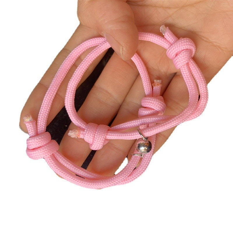 Wholesale New vows of eternal love couple red rope bracelet a pair of magnet luminous girlfriends gift woven rope jewelry Tanabata