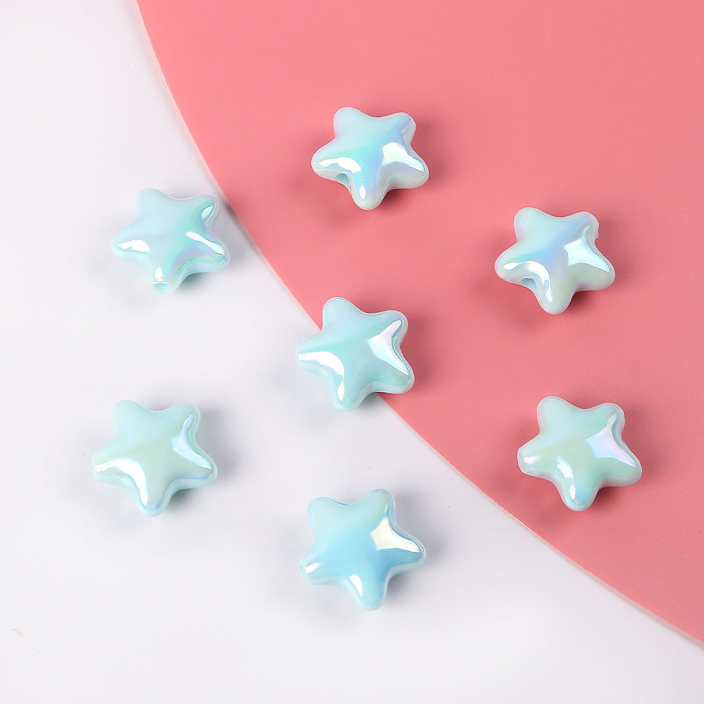 Wholesale 10pcs Cute Star Five-Pointed Star DIY Acrylic Beads Colorful Versatile Accessories