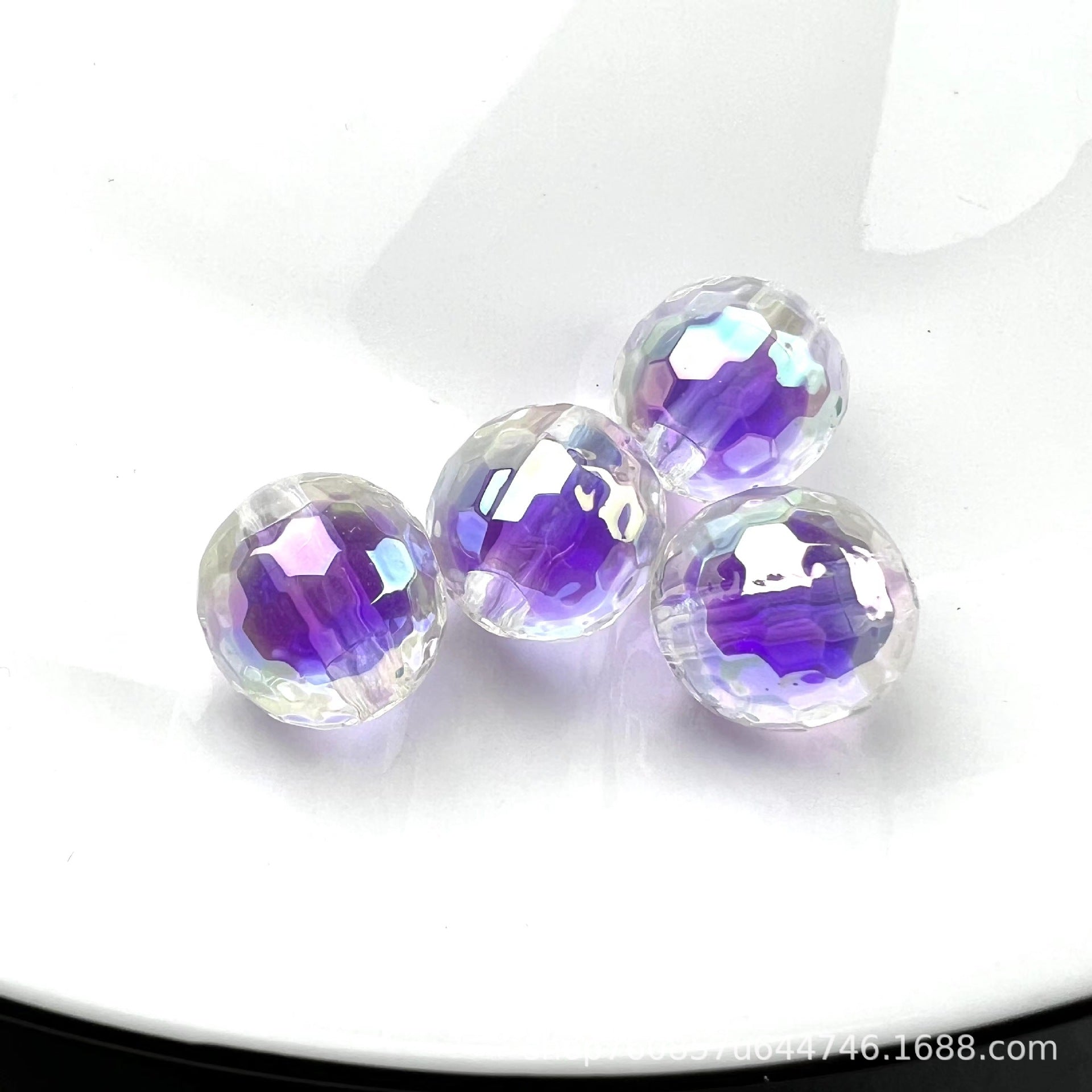 Wholesale 200PCS/PACK Acrylic Color Plated Straight Hole Faceted DIY Beads