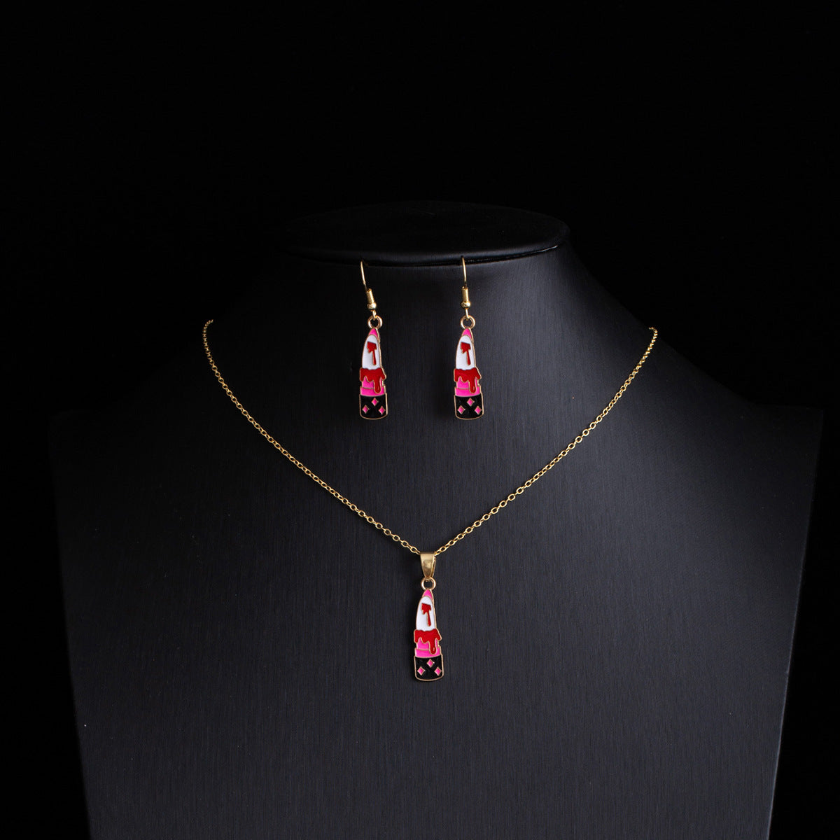 Wholesale Gothic Punk  Earring Necklace Set